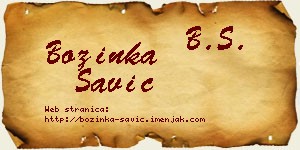 Božinka Savić vizit kartica